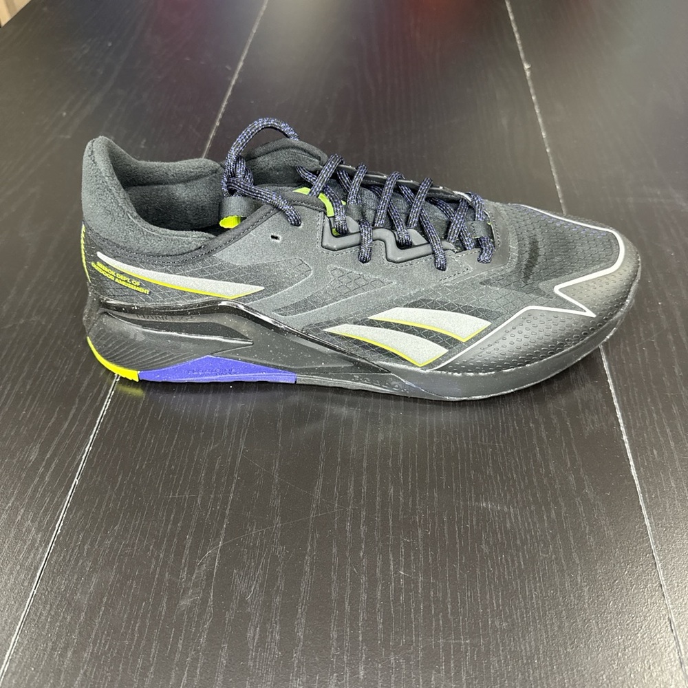 Reebok Black and Lime Athletic Shoe